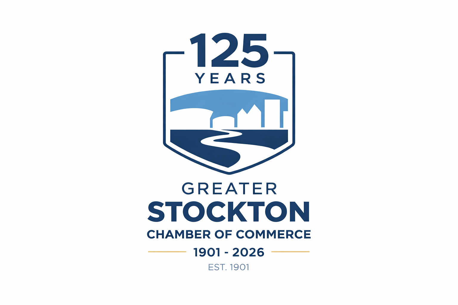 Stockton Chamber 125 Year Celebration logo