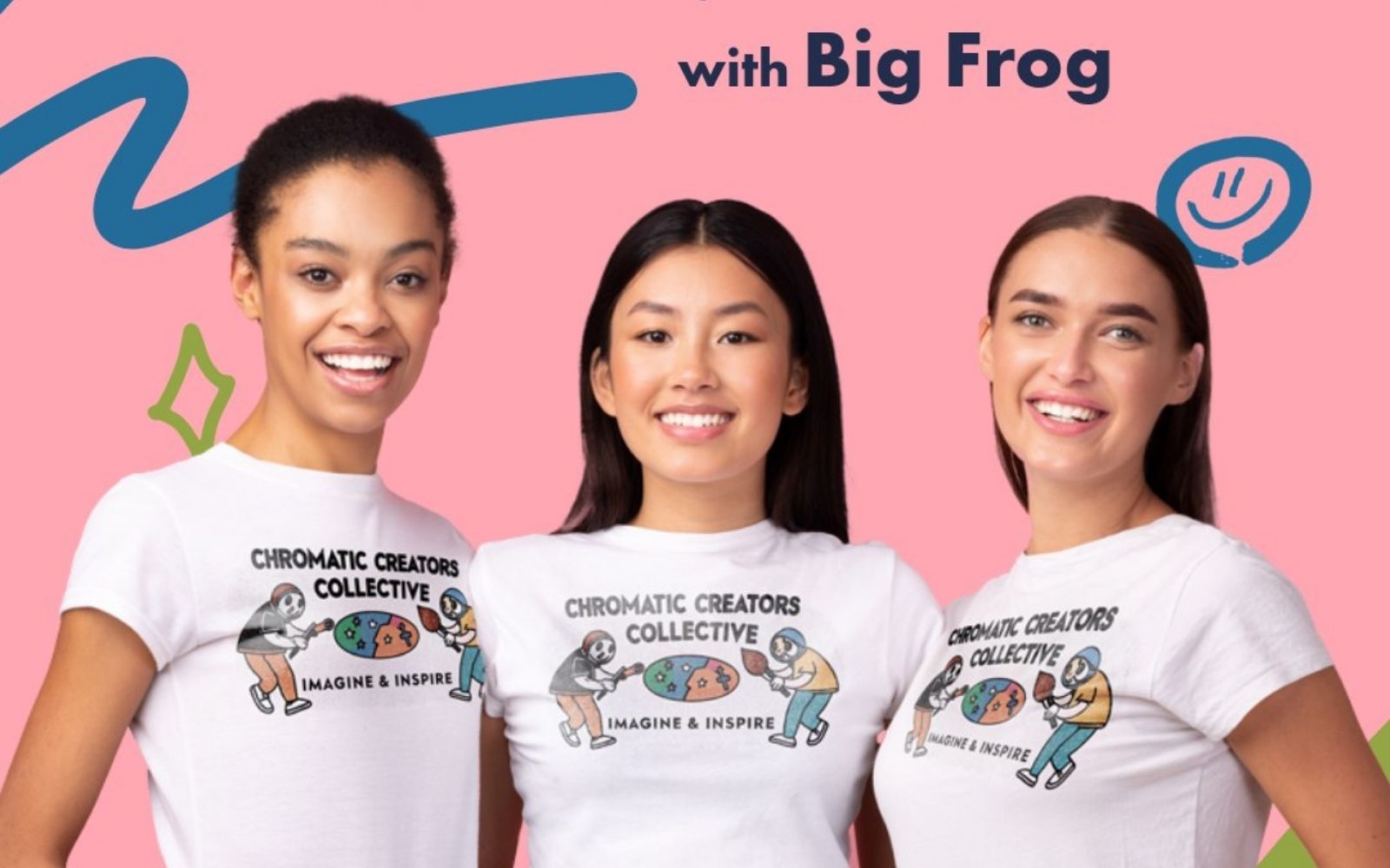 3 Girls standing in a a t-shirt from Big Frog T-Shirts