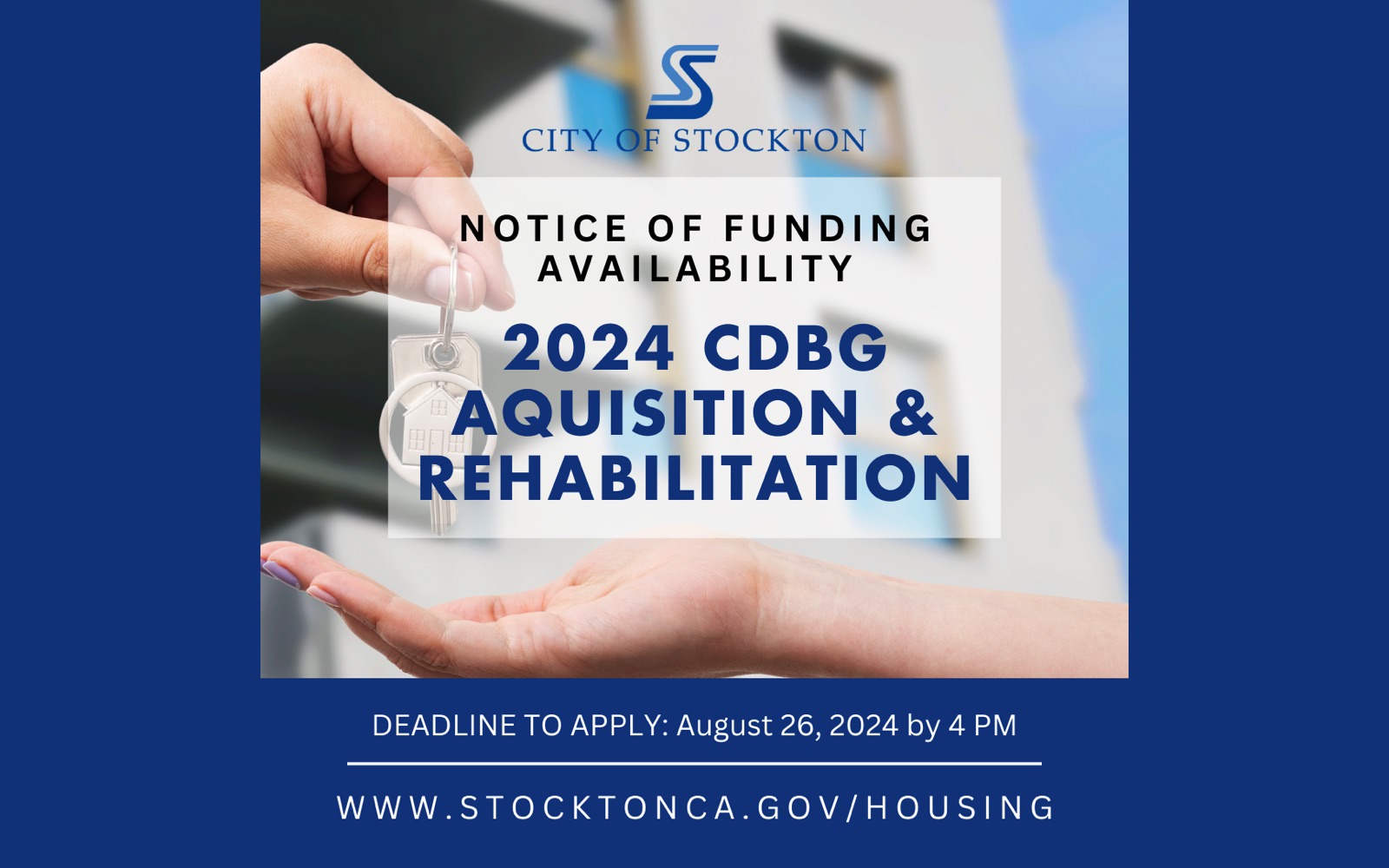 Stockton Seeking Qualified Nonprofit Developers and/or Service Providers for Property Acquisition Leading to Affordable Housing