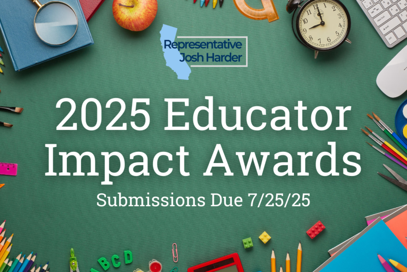 2025 Educator Impact Awards submissions due 7/25/25