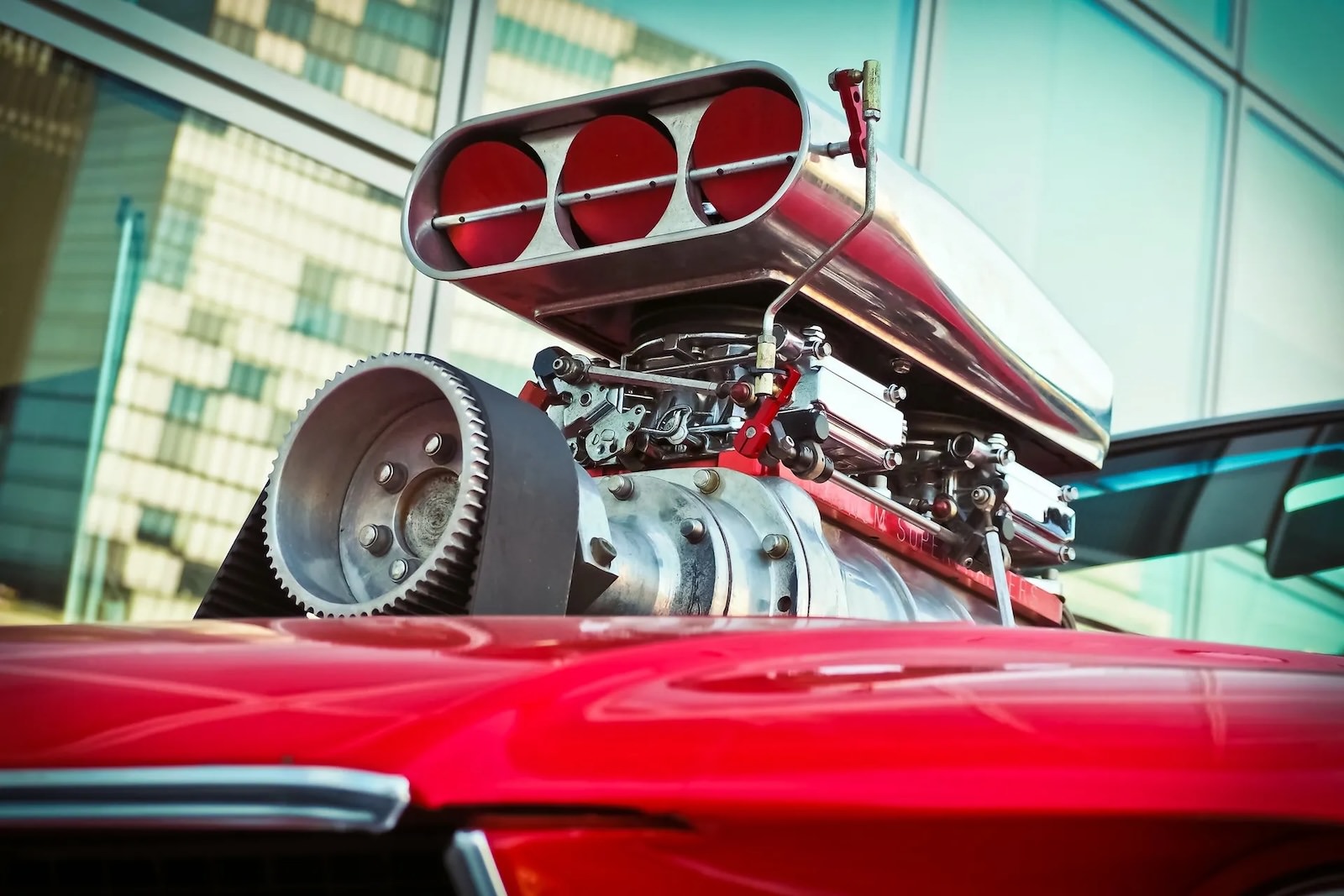 the engine of a car
