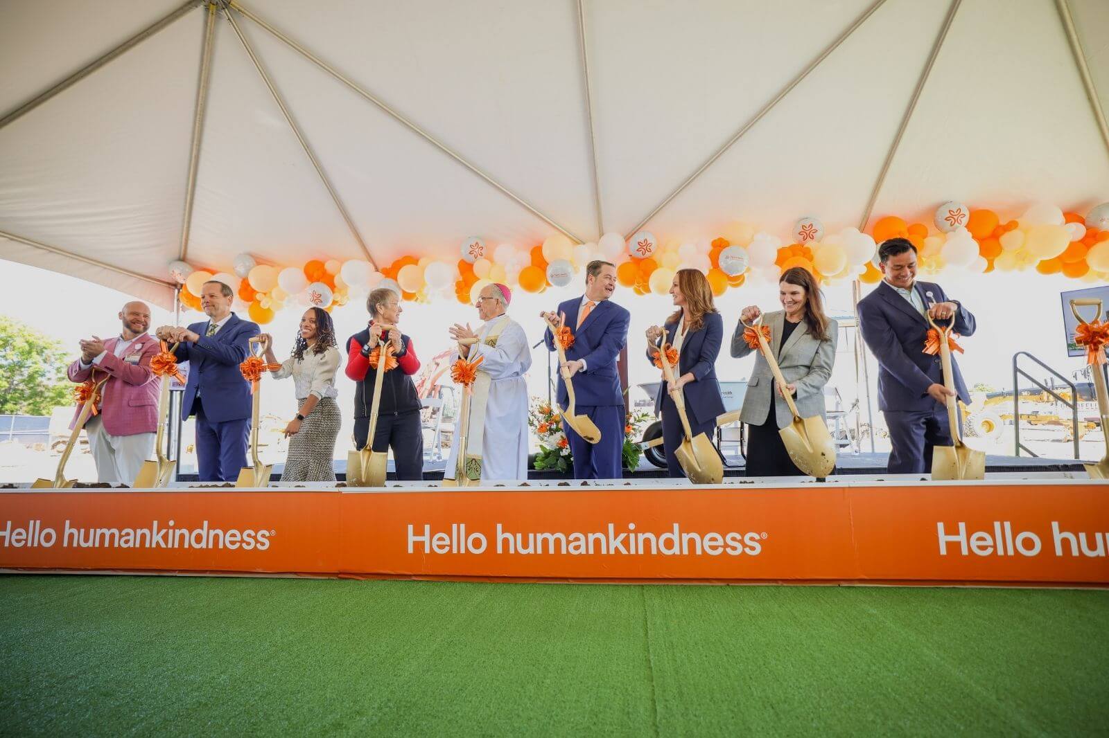 Healthcare leaders and officials participate in St. Joseph’s Medical Center groundbreaking ceremony